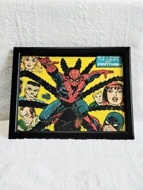 3/$35 8 1/2" x 11" Framed Spider-Man & Characters (Faux Worn) Custom Pic!!